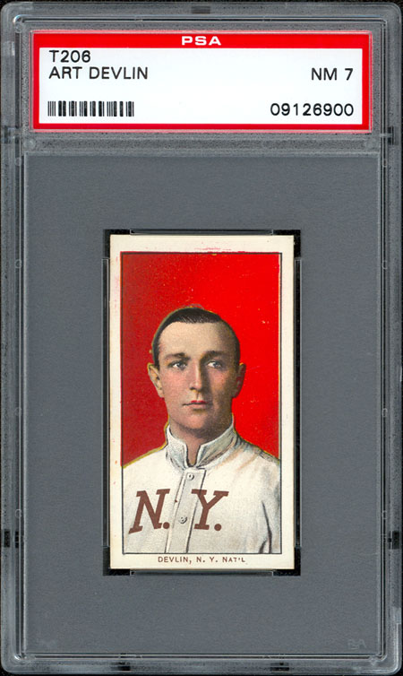 1909 11 T206 Art Devlin Piedmont 150 PSA 7 Low Population