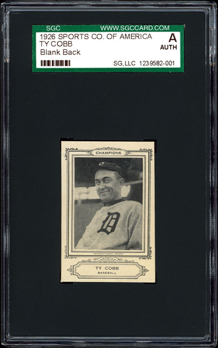 1926 Sports Co. of America Ty Cobb SGC Authentic Pop 1  