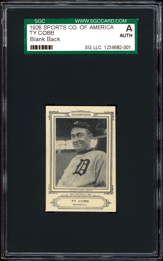 1926 Sports Co. of America Ty Cobb SGC Authentic Pop 1  