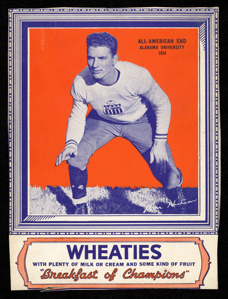 1935 Wheaties Don Hutson All American Alabama Panel