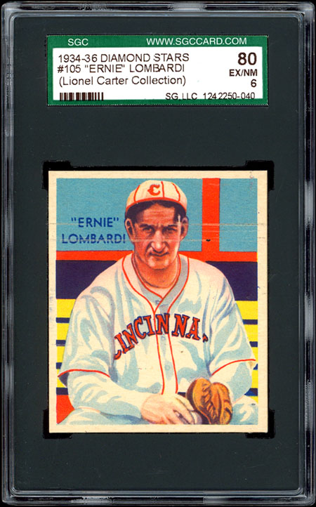 1934 36 Diamond Stars 105 Ernie Lombardi SGC 80