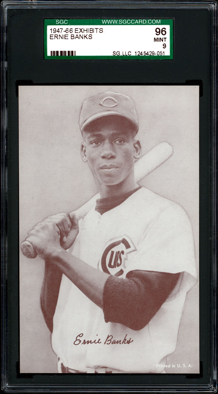 1947 66 exhibits ernie banks sgc 96 the hobby s 1 graded specimen c 