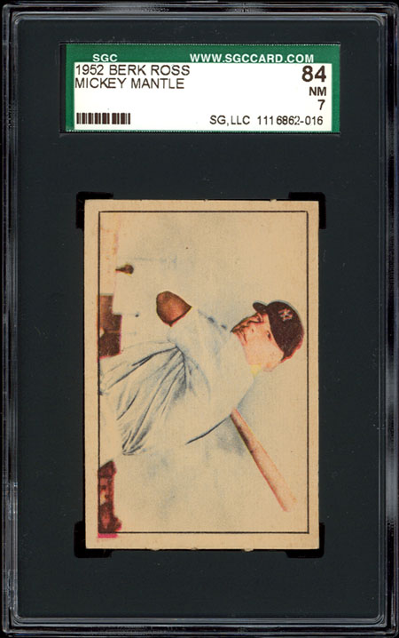 1952 Berk Ross Mickey Mantle SGC 84 Well centered  