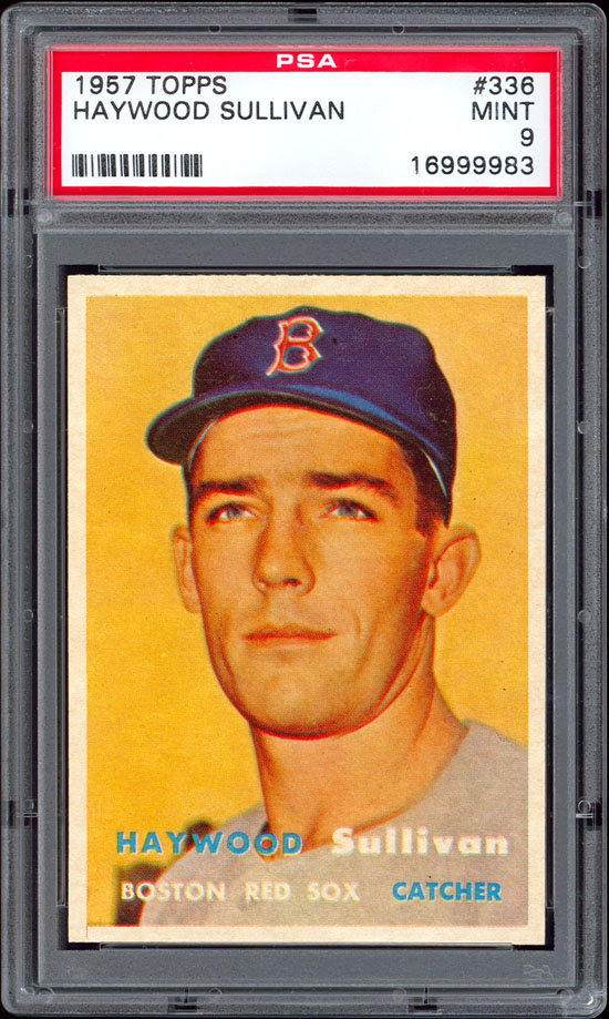 1957 Topps #336 Haywood Sullivan PSA 9 MINT LOW POP  