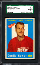 1959 60 Topps #63 Gordie Howe SGC 92 NM/MT+++ Centered  